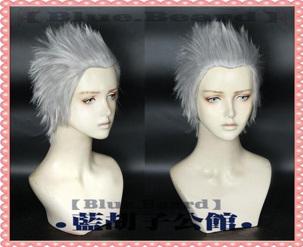 

game devil may cry 5 vergil short silver grey cosplay wig014589238, Golden;silver