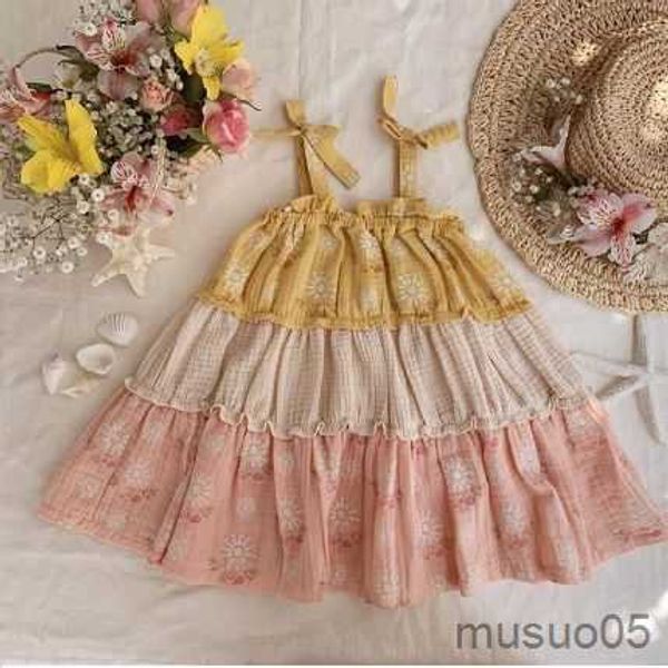 

girl's dresses baby infant toddler kid girls flower dress summer bohemian ruffles dresses for girls travel holiday costumes, Red;yellow