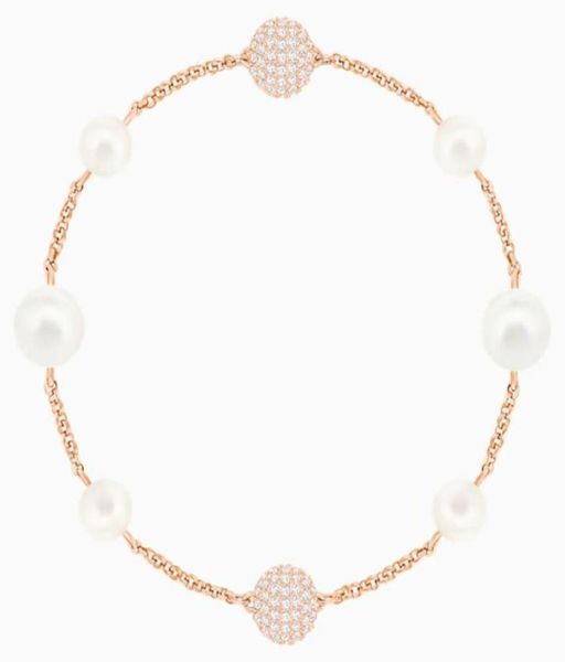 

swa bracelet new remix collection round pearl strand luxury crystal women fashion jewelry gift65291195354111, Black