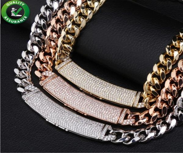 

luxury designer jewelry mens cuban link chain hip hop iced out diamond necklace men gold silver bling rapper accessories fashion c4448692
