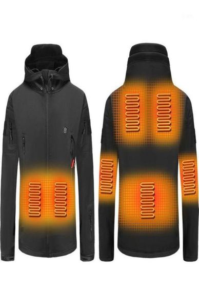 

zynneva new outdoor winter electric heating jackets usb battery warm men women heated clothing heat autumn hooded coat gk615016948003, Blue;black