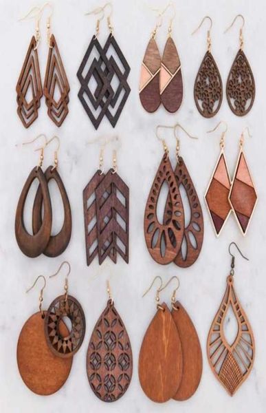 

dark brown hipster earrings laser cut wooden earrings012313722077933666, Golden