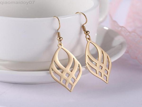

skyrim stainless steel symmetric geometry drop earrings for women fashion gold black statement earring jewelry whole l2208104105245, Silver