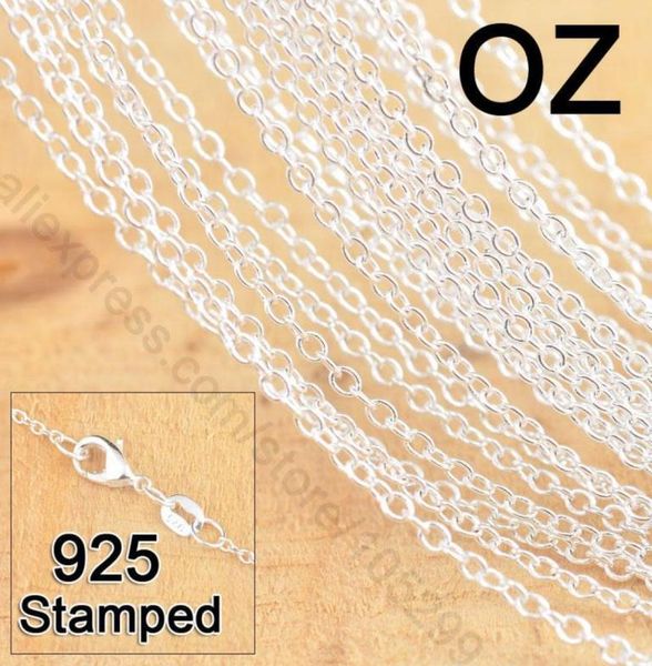 

50pcs 18 20 22 inch 925 sterling silver jewelry link rolo chains necklace with lobster clasps women jewlery factory stock6334422