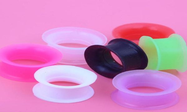 

f24 ear flesh tunnel 100pcslot soft silicone body jewelry ear plug tunnel3438565, Silver