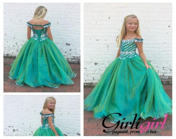 

2021 girls pageant dresses turquoise with off shoulder and full length bling crystals pageant gowns for teens with lace up back cu1512779, White;red