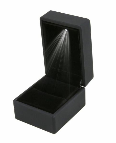 

led lighted gift box earring ring wedding black jewelry display packaging lights4214549, Black;white