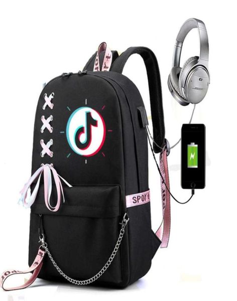 

backpack shoulder bag tik tok tiktok usb bag korean pack leisure pack50247817676863