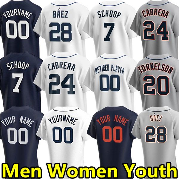 

miguel cabrera javier baez baseball jerseys jonathan schoop spencer torkelson akil baddoo parker meadows eric haase zach mckinstry jersey me, Blue;black