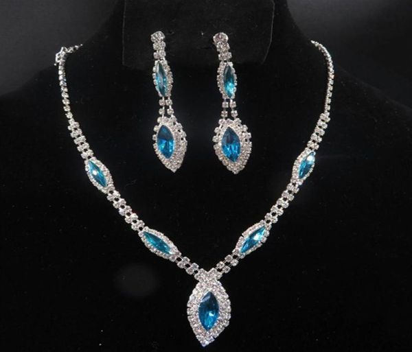 

yt043 fashion alloy necklace 2colours rhinestone necklace earring set crystal jewelry sets for brides wedding jewelry 842562, Slivery;golden