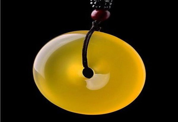 

100 genuine natural yellow agate jade pendant necklace pendant buckle7139222, Silver