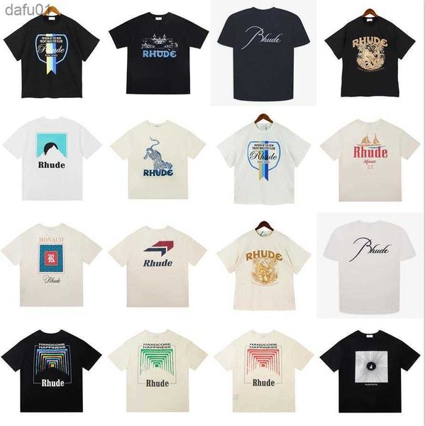 

men's t-shirts rhude mens t-shirts designer for men short sleeve rhudes printing shirts tee loose tshirts woman oversized asian size, White;black