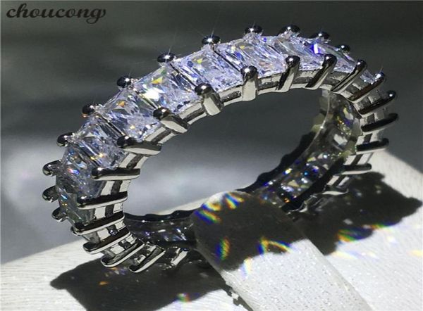 

choucong eternity ring princess cut diamond 925 sterling silver engagement wedding band rings for women men jewelry6170884, Slivery;golden