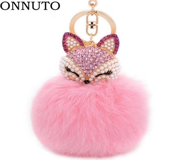 

lovely crystal faux fur keychains women trinkets suspension on bags car key chain keyrings toy gifts 7c03941243309, Silver