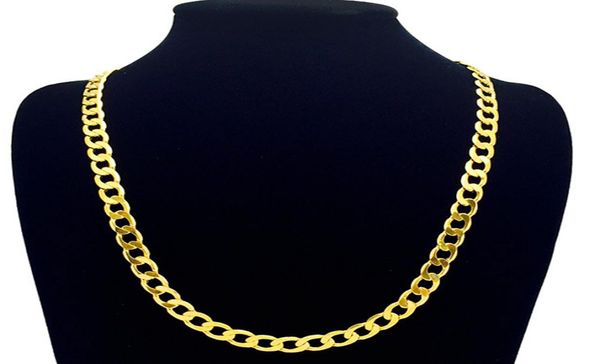 

statement jewelry curb chain 24k yellow gold filled solid necklace for women men 24in long4858970, Silver