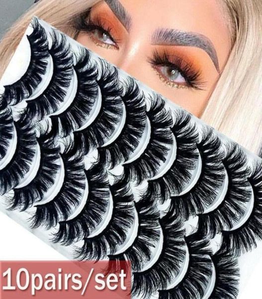 

10pairs 3d mink volume thick false eye lashes wispy cross fluffy extension eyelashes extension beauty eye makeup tools4053051