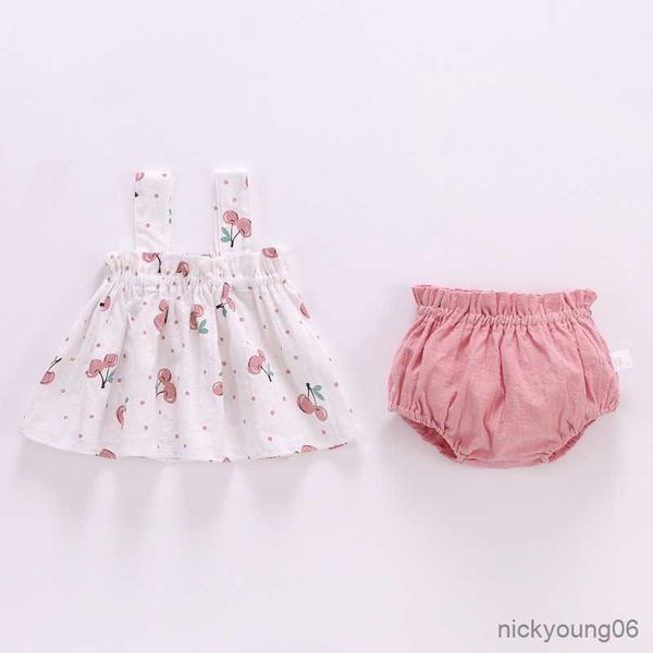 

clothing sets 2pcs/set summer thin newborn baby clothes for girls set print mini dress and shorts infant outfit 6-24months, White
