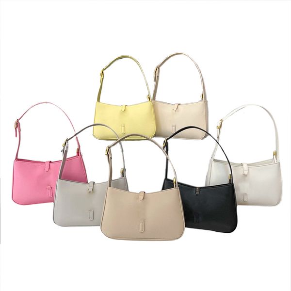 

designer small le5a7 hobo shoulder bags womens luxury fashion pink black white yellow grey smooth pu crossbody book totes bag classic purse