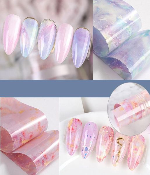 

new marble design nail foils butterfly starry sky transfer sticker paper nail art adhesive decals gel sliders rolls2509468, Black