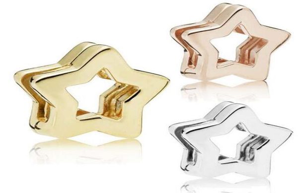 

2018 new reflections star clip charm 100 925 sterling silver beads fit pandora reflections bracelet necklace gift diy jewelry1485281, Bronze;silver