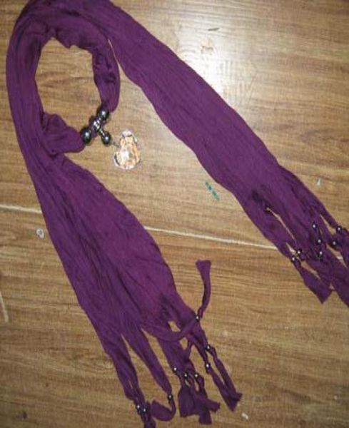 

plain solid color pendant scarf neck scarves jewelry necklace pendantscarf 14pcslot 15881416877, Blue;gray