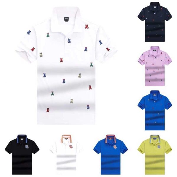 

psycho bunny t shirt designer men's polos luxury brand street wear polo shirts loose cotton short sleeve 2023 summer fashion casual bre, White;black