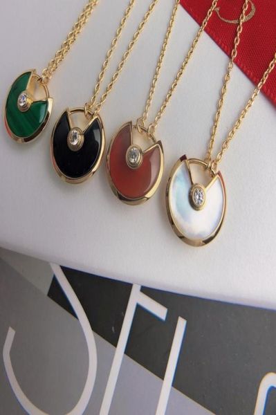 

amulette legers necklaces 925 sterling silver gold plated 18k natural stones highest counter qualitys pendant necklace classic sty6318732