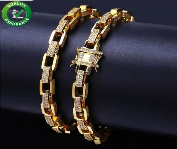 

hip hop jewelry iced out cuban link chain luxury designer necklace micro paved bling cz diamond gold chains men fashion wedding ac1736691, Silver