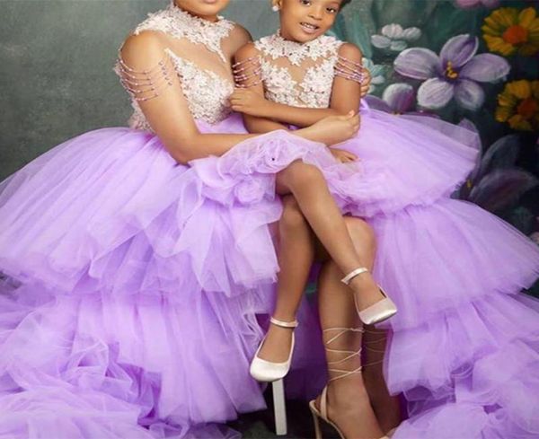

girl039s dresses puffy flower girl for wedding layered tulle lace appliques kids pageant party birthday gown girls9800648, Red;yellow
