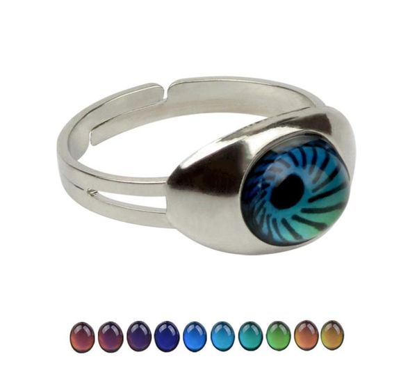 

100pcs women magic eyes mood ring change color rings01232811075, Silver