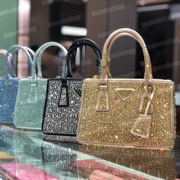 

handbag galleria satin mini with crystal tote bag rhinestone handle designer luxury women lady shoulder bags crossbody cute classic