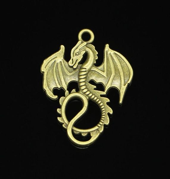 

36pcs zinc alloy charms antique bronze plated dragon loong charms for jewelry making diy handmade pendants 3426mm6543151, Bronze;silver