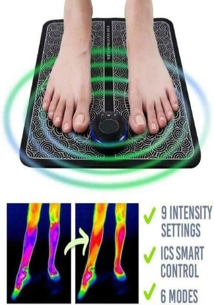 

electric ems foot massager pad feet muscle stimulator leg reshaping massage mat relieve ache pain health care drop resistance band4334008