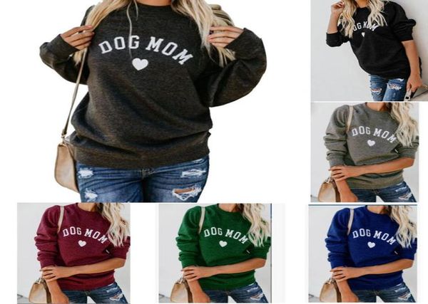 

dog mom letter print t shirt 2019 spring autumn long sleeve sweatshirts women tee fashion female maternity clothing c60629013536, White