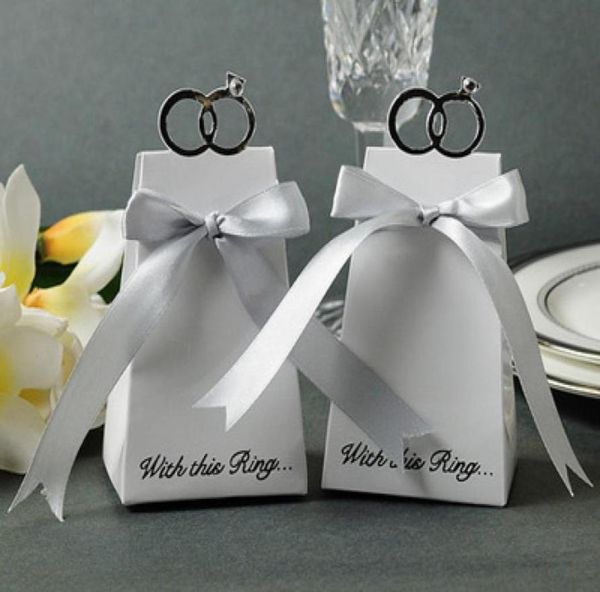 

50 pieceslot wedding paper candy box of quotwith this ringquot elegant favor boxes for wedding and party guest gift boxes32599898939878