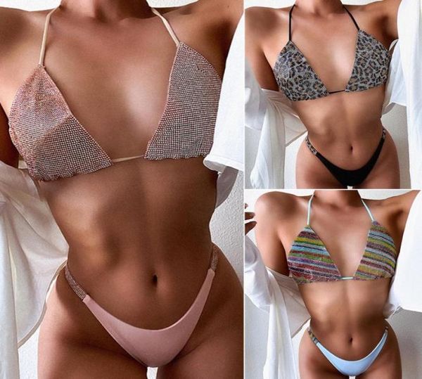 

fashion designer women swimwear mini brazilian swimsuit bikini rhinestone thongs casual beach party bathing suit youth gi5846851, White