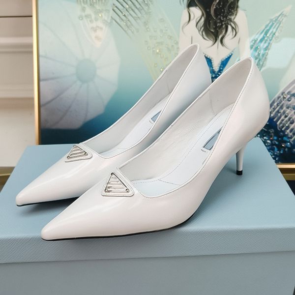 

2023 spring/summer new pointed thin heel high heel shoes luxury designer premium metal temperament single shoe commuter womens shoes sizes 3, Black