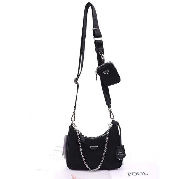 

2023 nylon 3 piece high shoulder bag cleo hobo mens and womens luxury chain hobo wallet crossbody bag womens handbag 2000 handbag fashion3