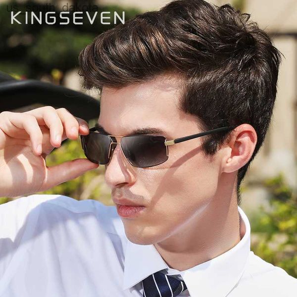 

sunglasses kingseven brand design sunglasses men driving square frame sun glasses male classic goggles eyewear gafas l230523, White;black