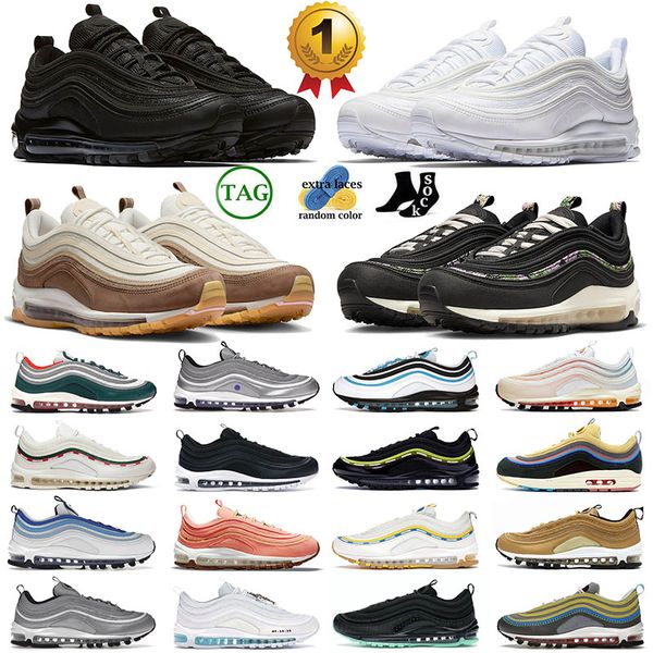 

dh classic og 97 running shoes triple black white muslin pink foam max 97s bred undefeated satan for mens women bred reflective sprung train
