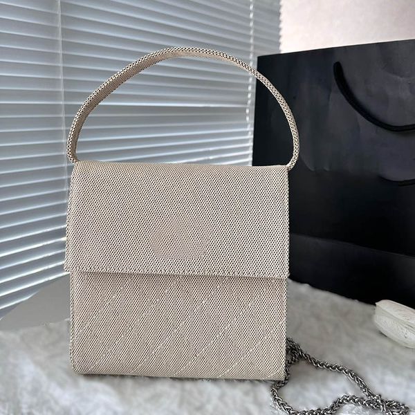 

linen new women portable shoulder bag matelasse chain quilted silver hardware mini crossbody designer purse evening clutch trend luxury hand