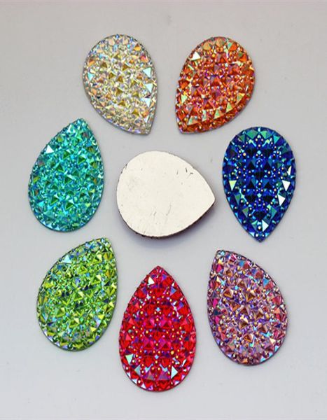 

30pcs 3040mm ab color drop pear shape resin rhinestones flatback resin crystal stones cabochon buttons zz5239277003, Black