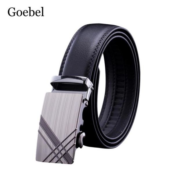 

goebel man pu leather belts fashion alloy automatic buckle business male belts solid color practical men black belts63760382694004, Black;brown