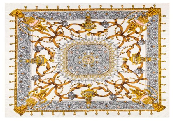 

new twill silk scarf women jewellery chain printing square scarves fashion wrap female foulard large hijab shawl neckerchief 13016619523, Blue;gray
