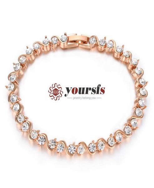 

yoursfs 6 pcsset silver wave zircon bracelet fashion jewelry 18k gold plated woman anniversary birthday gift8290413, Golden;silver