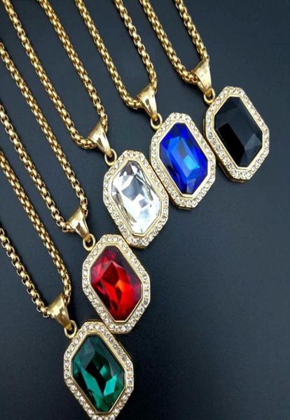

hip hop gold color artificial gem head pendant necklace for men 316l stainless steel mans male jewelry friendship gift8535623, Silver