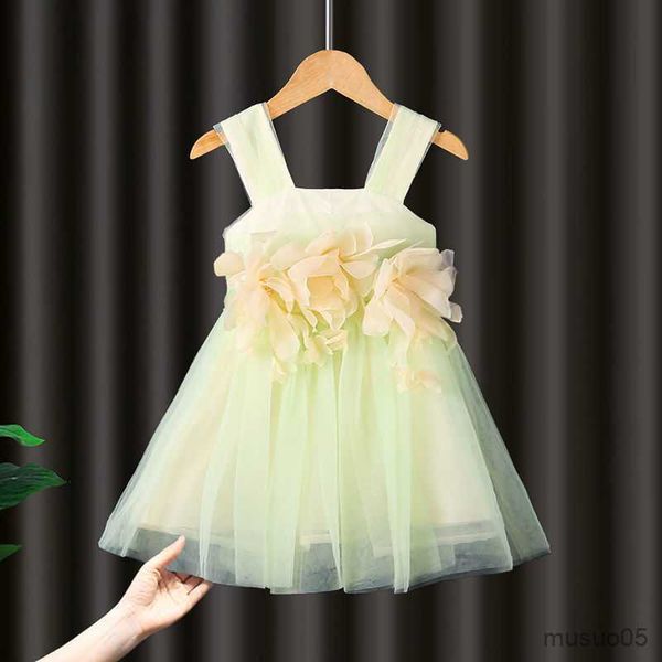 

girl's dresses baby girls princess dress sleeveless infant toddler dress party baby clothes with flowers, Red;yellow