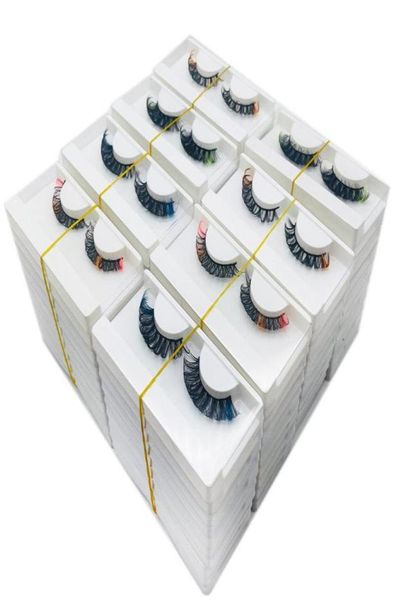 

false eyelashes natural colored lashes in bulk whole color dd curly faux mink full russian strip lash vendor pink green mix2762549