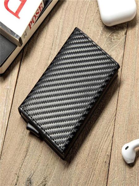 

wallets automatic men women smart wallet carbon fiber holder rfid cardholder with money clips pos id window7987894, Red;black