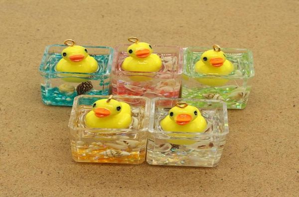 

charms 2pcs funny 3d swimming duck resin earring diy craft shell key chains necklace pendant accessories mix for jewelry make1074486, Bronze;silver